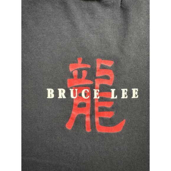 Vintage Y2K Bruce Lee Chinese Character Movie TV Martial Arts Black Shirt Rare T - Picture 7 of 12